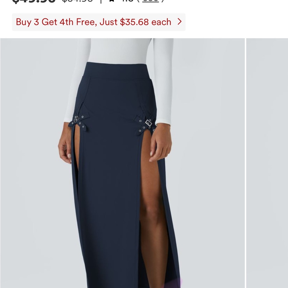 Elegant Navy Skirt with Side Slits